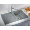 Blanco ZIA 45 S 1 Bowl Inset Silgranit Reversible Kitchen Sink - Alumetallic - 514725