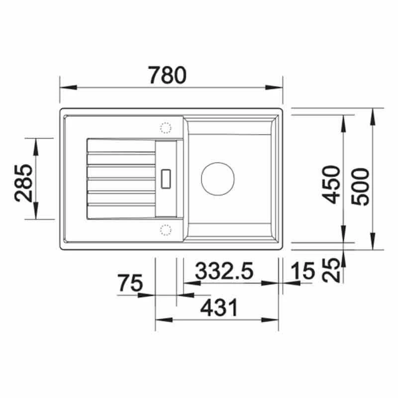 Blanco ZIA 45 S 1 Bowl Inset Silgranit Reversible Kitchen Sink - Alumetallic - 514725 - Image 4