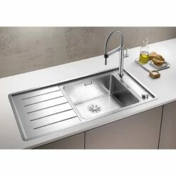 Blanco ANDANO XL 6 S-IF 1 Bowl Inset Stainless Steel Kitchen Sink With Remote Control InFino Drain System - Satin Polish - 522999