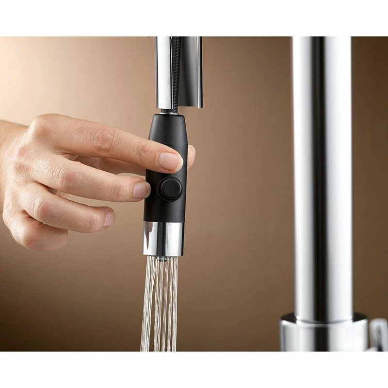 Blanco CARENA-S Vario Pull-Out Spout Silgranit Look Dual Finish Kitchen Tap - Volcano Grey - 526930 - Image 2