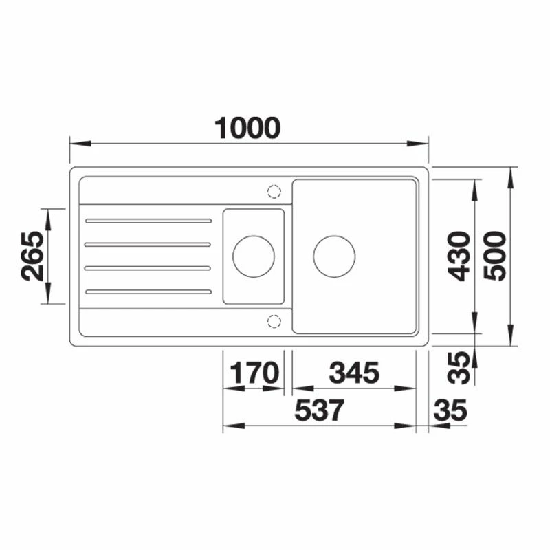 Blanco Legra 6 S Silgranit 1.5 Bowl Inset Reversible Kitchen Sink - Volcano Grey - 527271 - Image 2