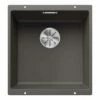 Blanco SUBLINE 400-U Silgranit 1 Bowl Undermount Kitchen Sink With Manual InFino Waste - Volcano Grey - 527349