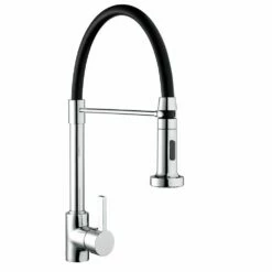 Bristan Liquorice Professional Kitchen Mixer With Pull Down Spray, Chrome - LQR PROSNK C