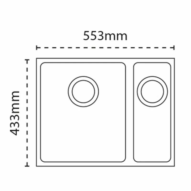 Carron Phoenix Haven 150-16 1.5 Bowl Undermount Kitchen Sink - Matt Black - 125.0696.034 - Image 2