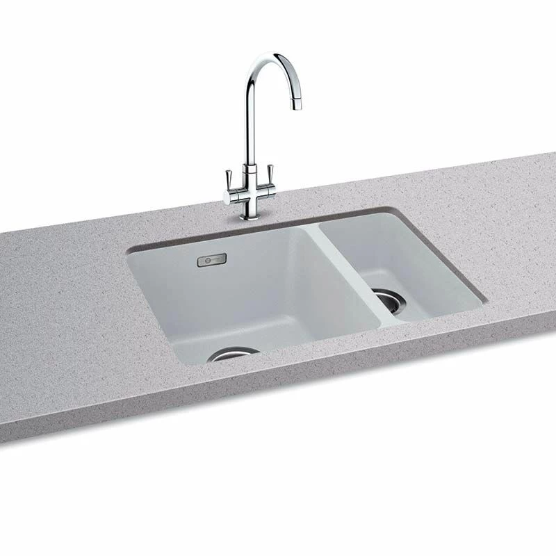 Carron Phoenix Haven 150-16 1.5 Bowl Undermount Kitchen Sink - Polar White - 125.0696.035