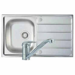 Prima Stainless Steel 1B Kitchen Sink & Single Lever Tap Pack - CPR040