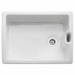 Rangemaster Classic Belfast 1 Bowl Fire Clay Ceramic Kitchen Sink - White - CCBL595WH/