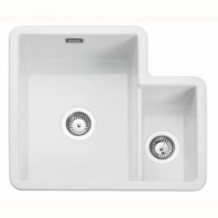 Rangemaster Rustique 1.3 Bowl Fire Clay Ceramic Kitchen Sink - White - CRUB3214WH/