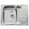 Leisure Euroline 1 Bowl Inset Kitchen Sink With Reversible Drainer - Satin Stainless Steel - EL6501/NC