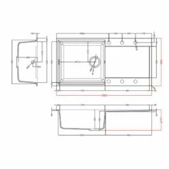 Reginox EASY 480 Elleci Single Bowl Granite Kitchen Sink - Black - EASY 480 B