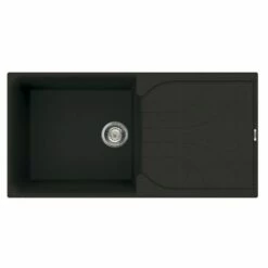 Reginox EGO 480 Elleci Granite 1 Bowl Kitchen Sink - Reversible Metaltek Black - EGO 480 B
