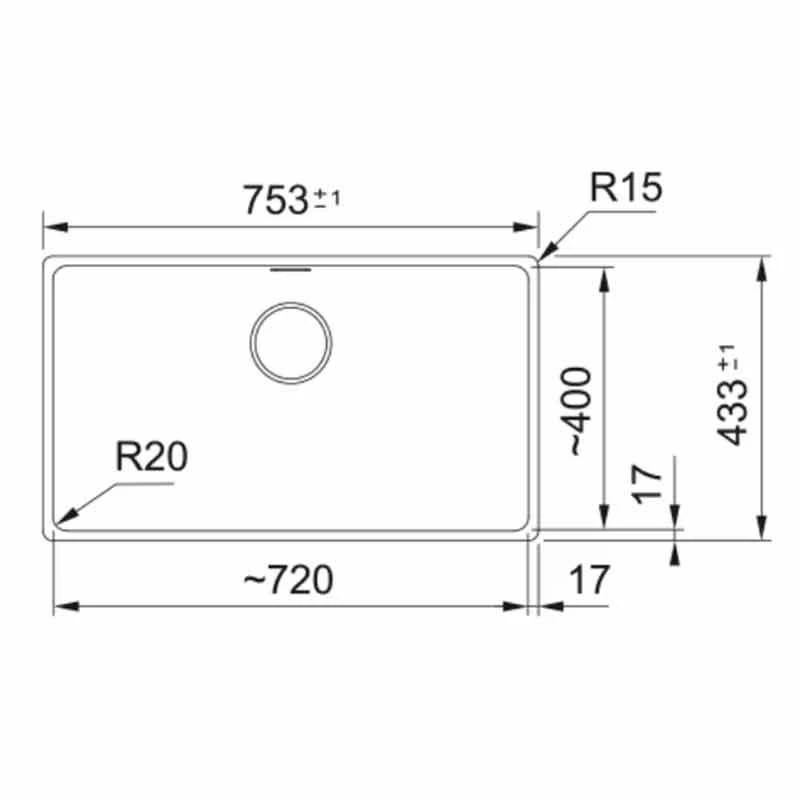 Franke Maris 1 Bowl Undermount Fragranite Kitchen Sink MRG 110-72 - Oyster - 125.0688.512 - Image 2