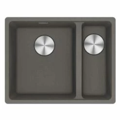 Franke Maris 1.5 Bowl Undermount Fragranite Kitchen Sink MRG 160-34-15 - Right Hand - Stone Grey - 125.0688.519