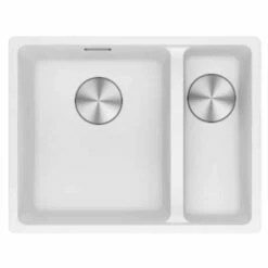 Franke Maris 1.5 Bowl Undermount Fragranite Kitchen Sink MRG 160-34-15 - Right Hand - Polar White - 125.0688.520