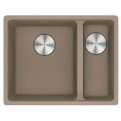 Franke Maris 1.5 Bowl Undermount Fragranite Kitchen Sink MRG 160-34-15 - Right Hand - Oyster - 125.0688.522