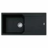 Franke Urban 1 Bowl Inset Fragranite Kitchen Sink Reversible UBG 611-100 - Matt Black & Colourline Waste - 114.0689.384