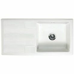 RAK Ceramics Gourmet Sink 4 - Single Bowl Kitchen Sink With Reversible Drainer - GOSINK4V2