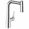 Hansgrohe Metris M71 Single Lever Kitchen Mixer Tap 220 With Pull-Out Spray & Sbox 2 Spray Modes - Chrome - 73800000