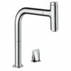 Hansgrohe Metris Select M71 2-Hole Single Lever Kitchen Mixer Tap 200 With Pull-Out Spout & Sbox Single Spray Mode - Chrome - 73804000