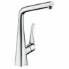 Hansgrohe Metris M71 Single Lever Kitchen Mixer Tap 320 With Pull-Out Spout & Sbox Single Spray Mode - Chrome - 73812000