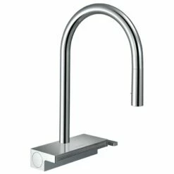 Hansgrohe Aquno Select M81 Single Lever Kitchen Mixer Tap 170 With Pull-Out Spray & Sbox 3 Spray Modes - Chrome - 73831000