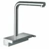 Hansgrohe Aquno Select M81 Single Lever Kitchen Mixer Tap 250 With Pull-Out Spray 2 Spray Modes - Chrome - 73836000