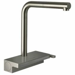 Hansgrohe Aquno Select M81 Single Lever Kitchen Mixer Tap 250 With Pull-Out Spray 2 Spray Modes - Stainless Steel - 73836800