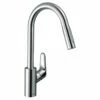 Hansgrohe Focus M41 Single Lever Kitchen Mixer Tap 240 With Pull-Out Spray & Sbox 2 Spray Modes - Chrome - 73880000