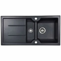 Thomas Denby Harmony MB 1.5 Bowl Reversible Ceramic Kitchen Sink & Drainer - Basalt - HAR1020BA