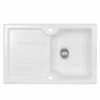 Thomas Denby Harmony Compact 1 Bowl Reversible Ceramic Kitchen Sink & Drainer - White - HAR7810WH