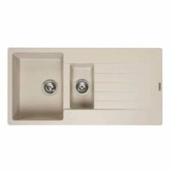 Reginox Harlem 15 1.5 Bowl Sink And Drainer - Caffe Silvery - HARLEM 15 CS