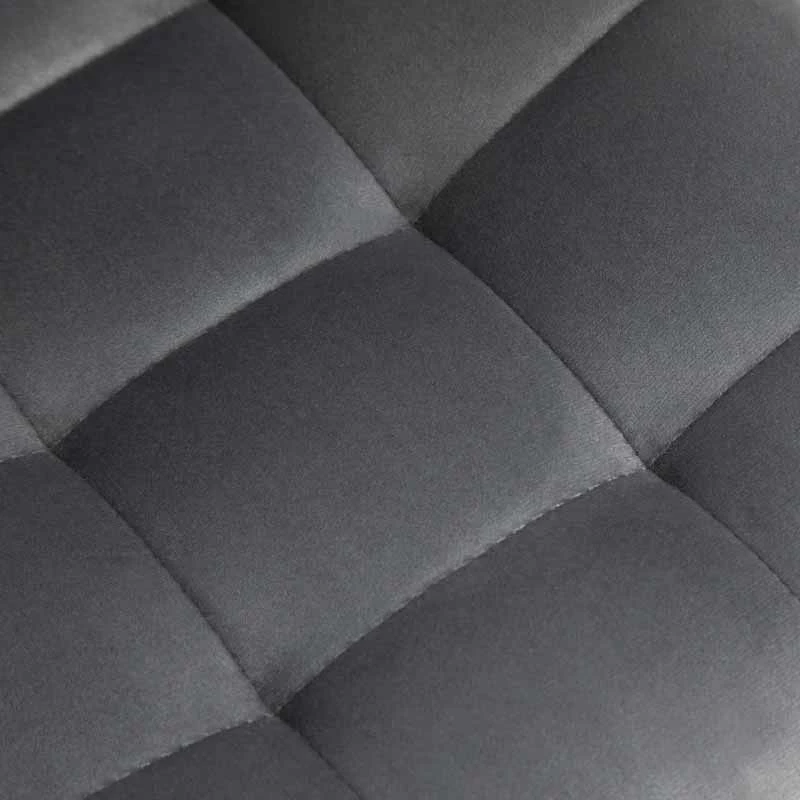 HOMCOM 2 Piece Bar Stools With Backs - Velvet Fabric Seats & Metal Legs - Grey/Black - 835-271V70 - Image 10