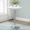 HOMCOM Height Adjustable Round Bar Table With Metal Frame - Chrome/White - 835-505WT