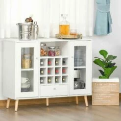 HOMCOM Modern Sideboard Storage Unit - White - 835-397