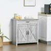 HOMCOM Farmhouse Style Sideboard Storage Unit - Grey Grain - 835-468