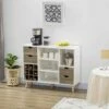HOMCOM Modern Sideboard Storage Unit With Removable Wine Rack - Grey - 835-541