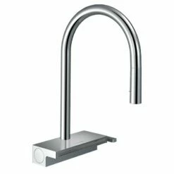 Hansgrohe Aquno Select M81 Single Lever Kitchen Mixer Tap 170 With Pull-Out Spray 3 Spray Modes - Chrome - 73837000
