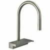 Hansgrohe Aquno Select M81 Single Lever Kitchen Mixer Tap 170 With Pull-Out Spray 3 Spray Modes - Stainless Steel - 73837800