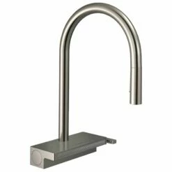 Hansgrohe Aquno Select M81 Single Lever Kitchen Mixer Tap 170 With Pull-Out Spray 3 Spray Modes - Stainless Steel - 73837800