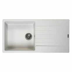 Reginox Harlem 10 1 Bowl Sink And Drainer - Pure White - HARLEM 10 PW