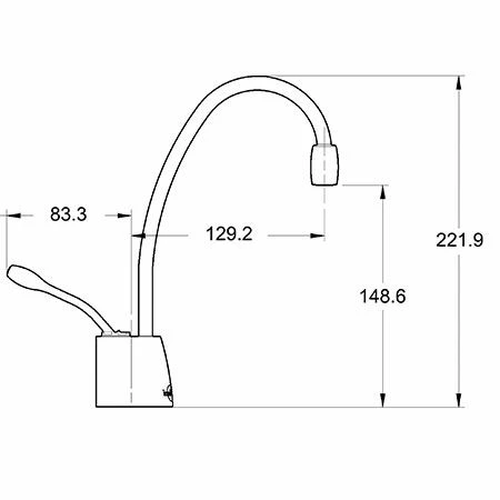 InSinkErator HC1100 Steaming Hot/Cold Kitchen Tap (Tap Only) - Chrome - 44318 - Image 2