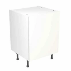 Kitchen Kit Slab 600mm Base Cabinet - Super Gloss - White - Flatpacked - FKKF0004