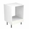 Kitchen Kit Slab 600mm Base Oven Cabinet - Super Gloss - White - Flatpacked - FKKF0005