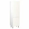 Kitchen Kit Slab 600mm Tall 70/30 Fridge/Freezer Housing - Super Gloss - White - Flatpacked - FKKF0022