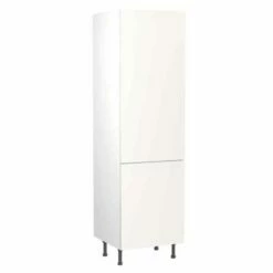 Kitchen Kit Slab 600mm Tall 70/30 Fridge/Freezer Housing - Super Gloss - White - Flatpacked - FKKF0022