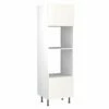 Kitchen Kit Slab 600mm Tall Oven & Microwave Housing - Super Gloss - White - Flatpacked - FKKF0032