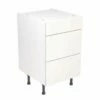 Kitchen Kit Slab 500mm 3 Drawer Base Cabinet - Super Gloss - White - Flatpacked - FKKF0041
