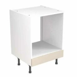 Kitchen Kit Slab 600mm Base Oven Cabinet - Super Gloss - Cashmere - Flatpacked - FKKF0105