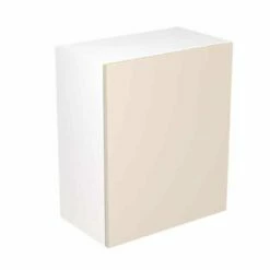 Kitchen Kit Slab 600mm Wall Cabinet - Super Gloss - Cashmere - Flatpacked - FKKF0114