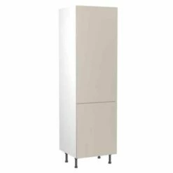Kitchen Kit Slab 600mm Tall 70/30 Fridge/Freezer Housing - Super Gloss - Light Grey - Flatpacked - FKKF0222
